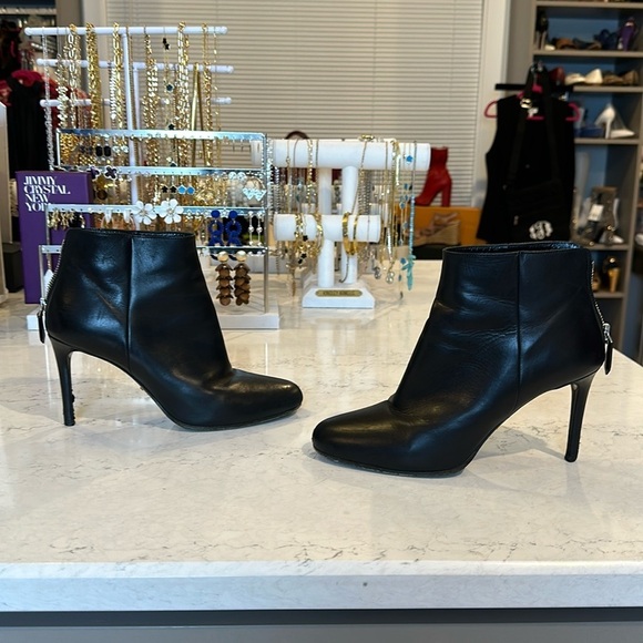 Prada black heeled zip closure booties size 37/US 6 1/2-7 women’s - Picture 1 of 7